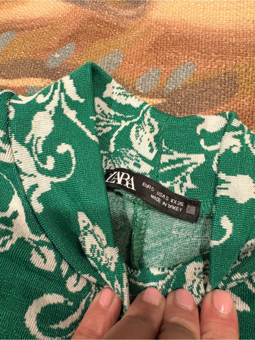 ZARA Green Floral Women’s Long Sleeve Dress - Picture 2 of 2